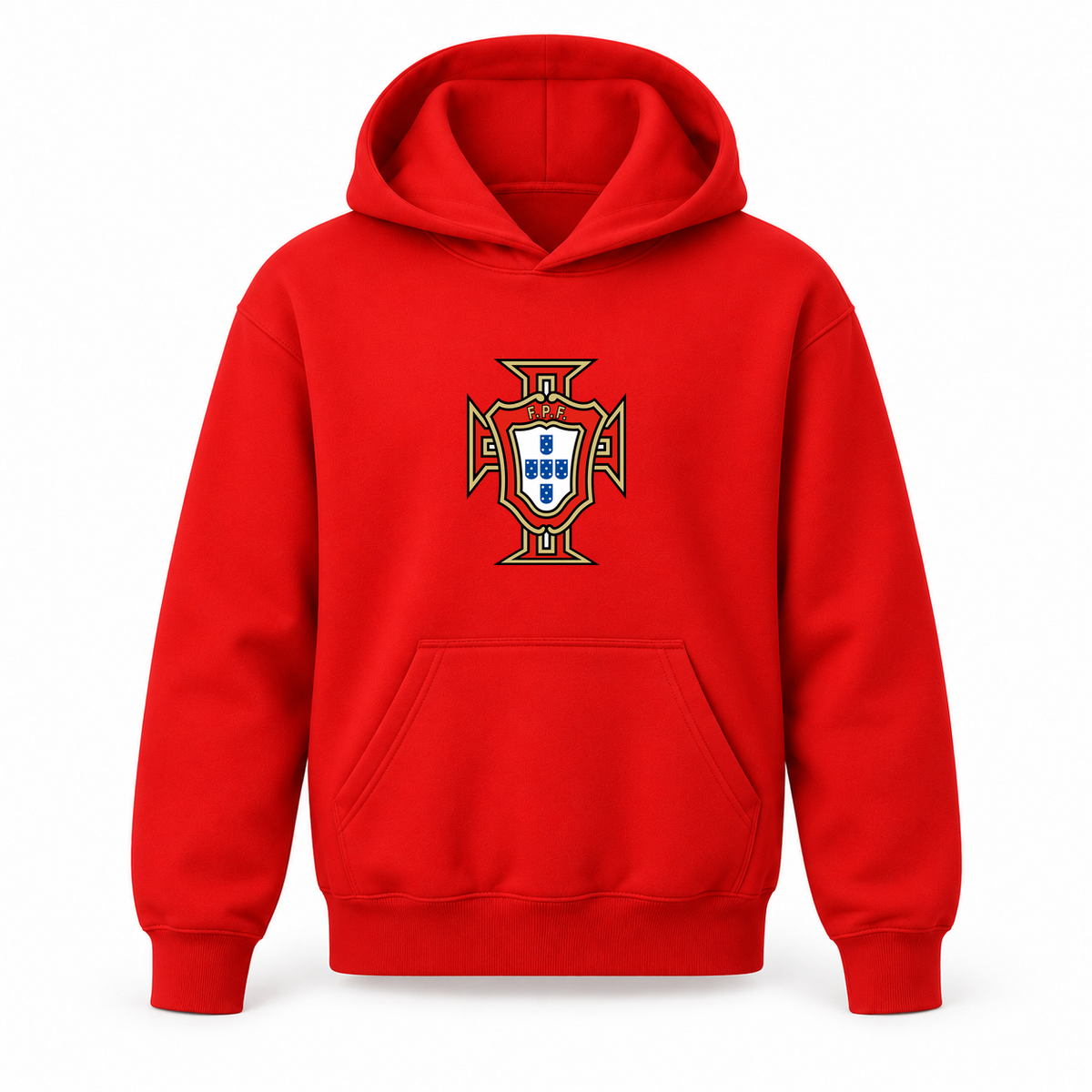 Youth Kids Portugal National Soccer Team Pullover Hoodie | Color: Red | Refreshed youth hoodie, original Drive artwork