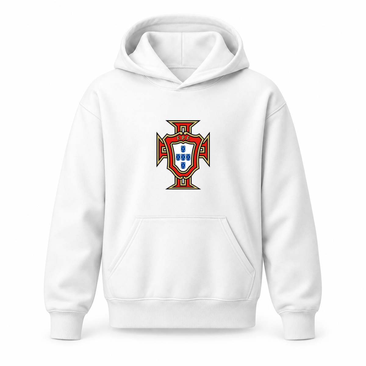 Youth Kids Portugal National Soccer Team Pullover Hoodie | Color: White | Refreshed youth hoodie, original Drive artwork