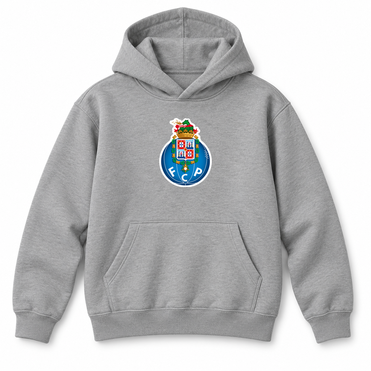 Youth Kids Porto FC Pullover Hoodie | Color: Grey | Refreshed youth hoodie, original Drive artwork