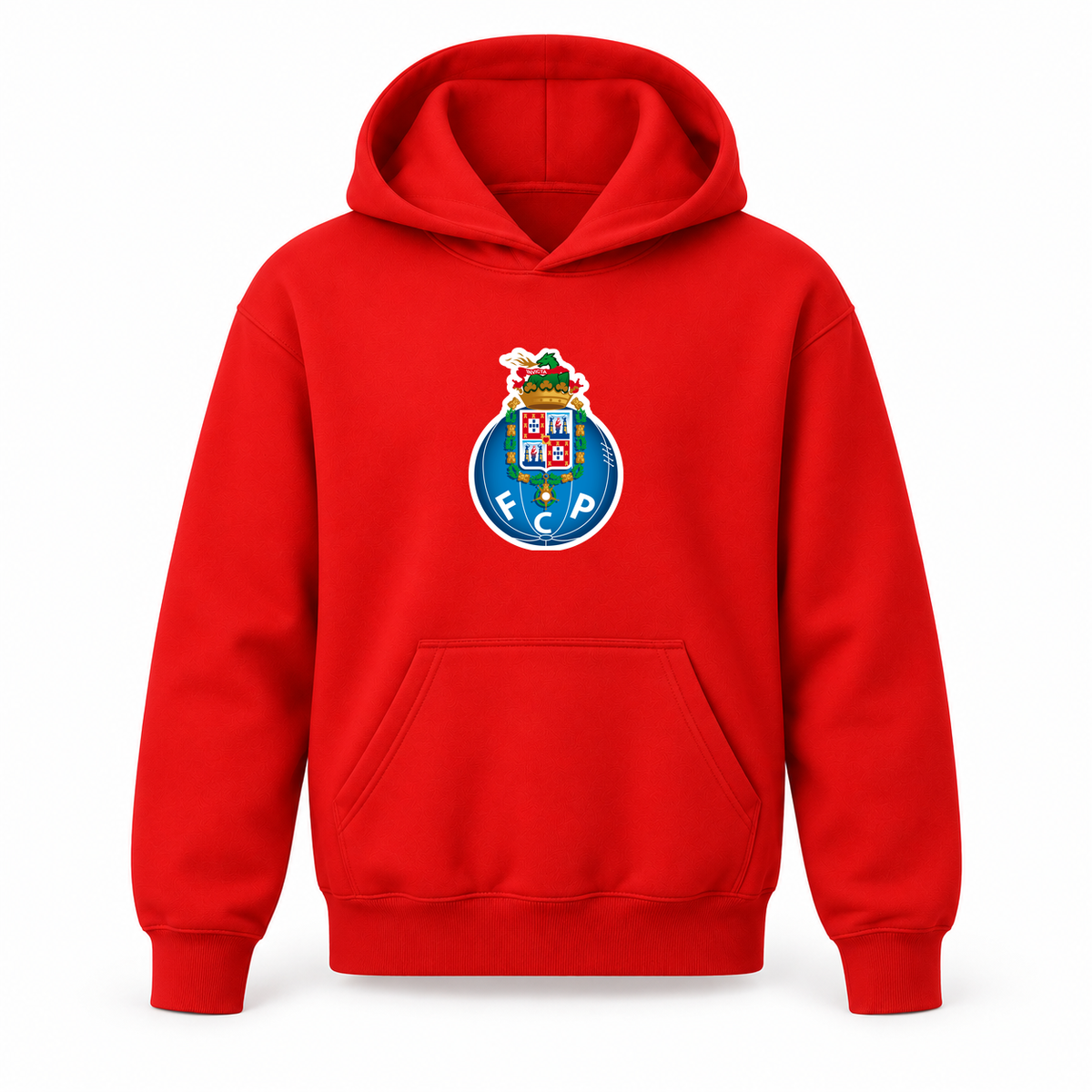 Youth Kids Porto FC Pullover Hoodie | Color: Red | Refreshed youth hoodie, original Drive artwork