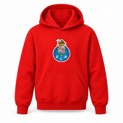 Youth Kids Porto FC Pullover Hoodie | Color: Red | Refreshed youth hoodie, original Drive artwork