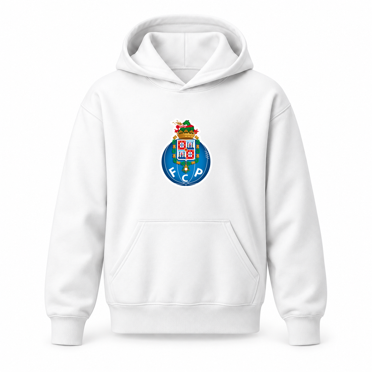 Youth Kids Porto FC Pullover Hoodie | Color: White | Refreshed youth hoodie, original Drive artwork