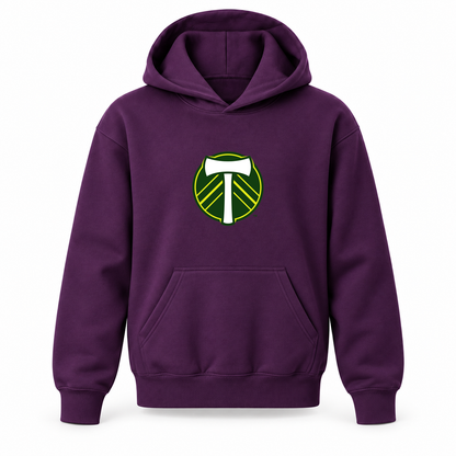 Youth Kids Portland Timbers FC Pullover Hoodie | Color: Purple | Refreshed youth hoodie, original Drive artwork