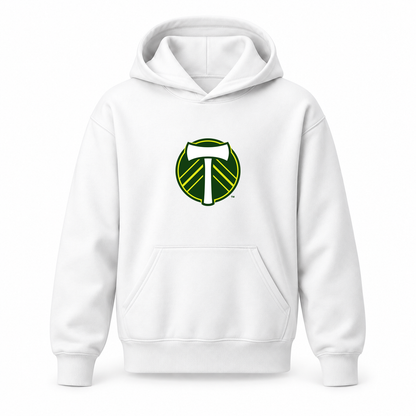 Youth Kids Portland Timbers FC Pullover Hoodie | Color: White | Refreshed youth hoodie, original Drive artwork