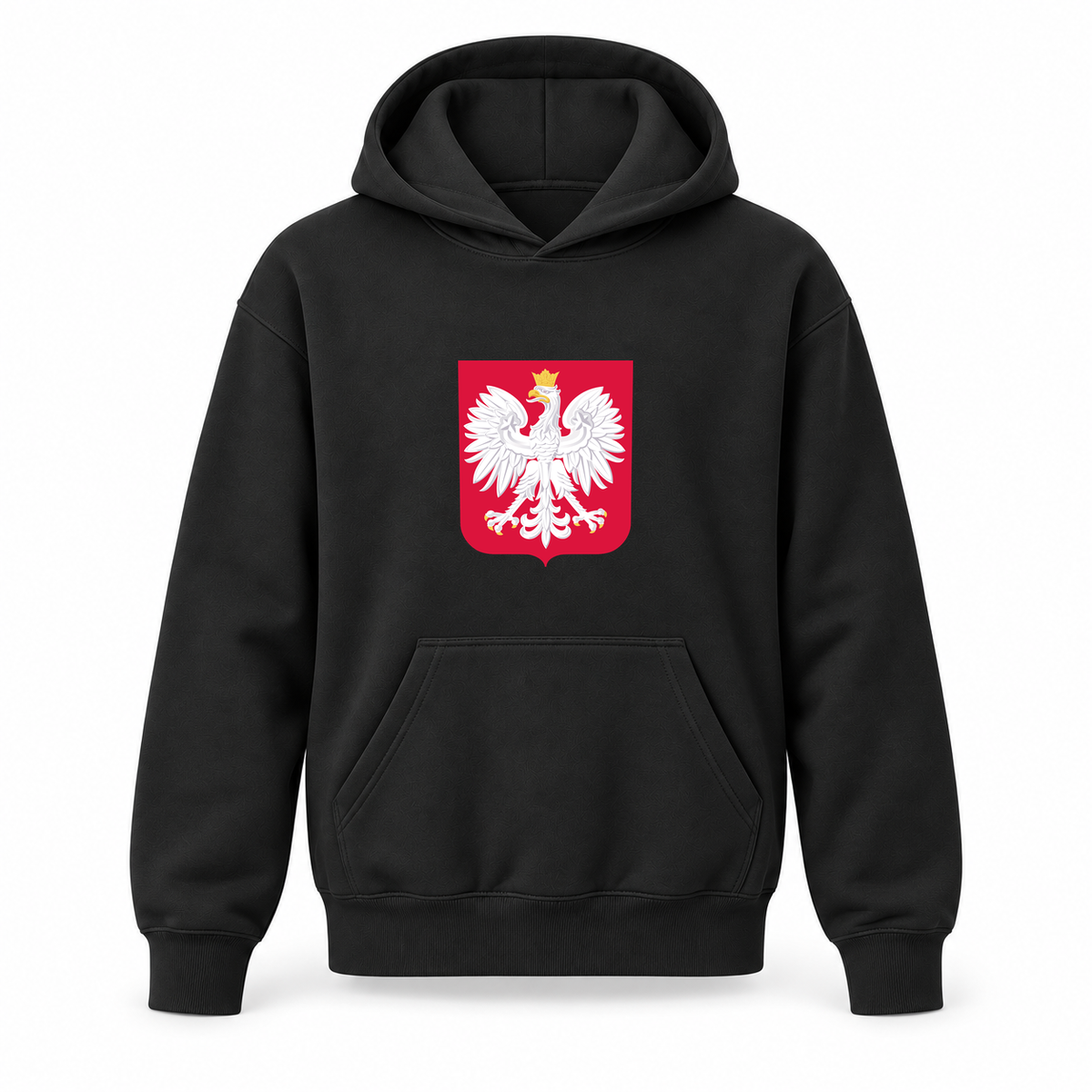 Youth Kids Poland National Soccer Team Pullover Hoodie | Color: Black | Refreshed youth hoodie, original Drive artwork