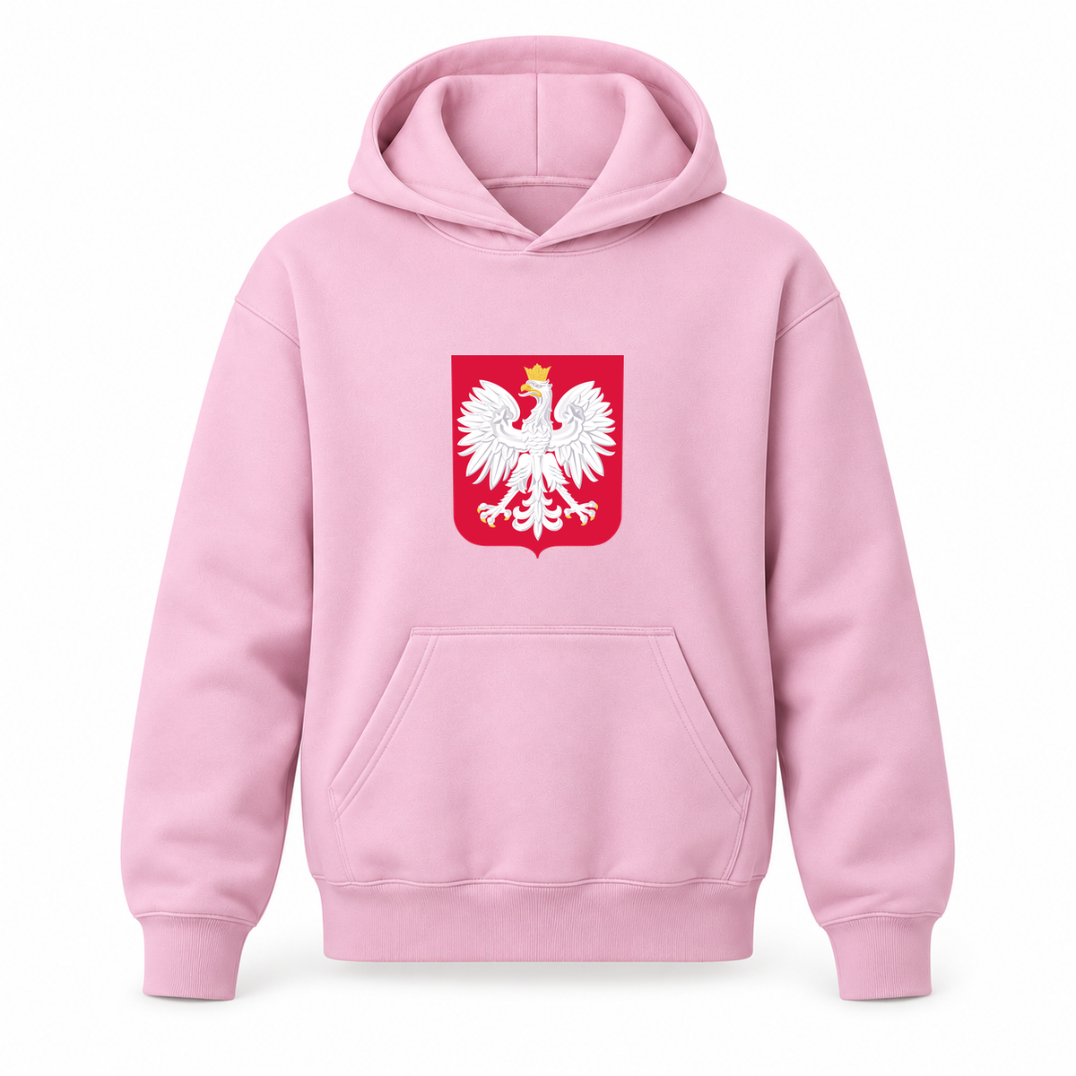 Youth Kids Poland National Soccer Team Pullover Hoodie | Color: Light Pink | Refreshed youth hoodie, original Drive artwork