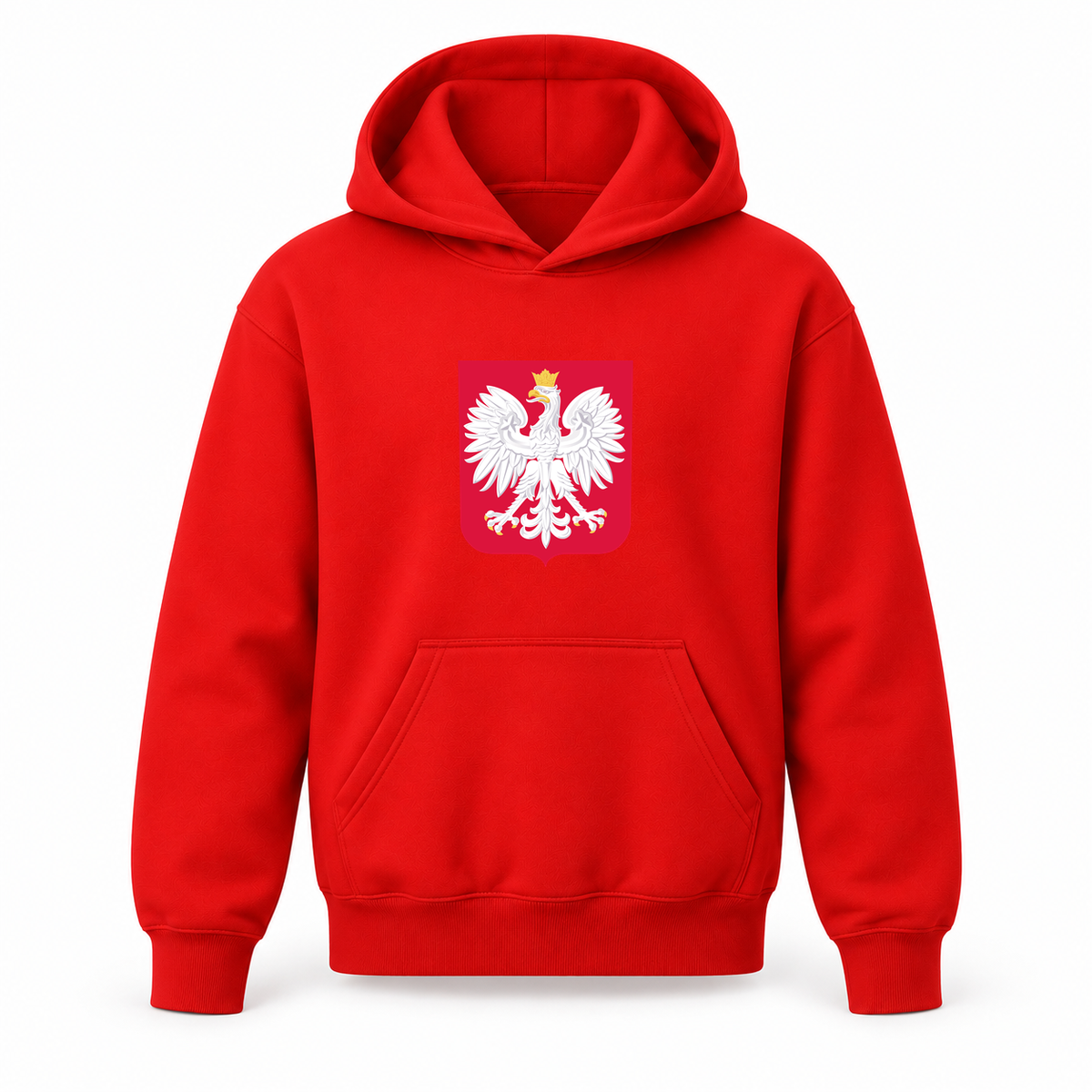 Youth Kids Poland National Soccer Team Pullover Hoodie | Color: Red | Refreshed youth hoodie, original Drive artwork