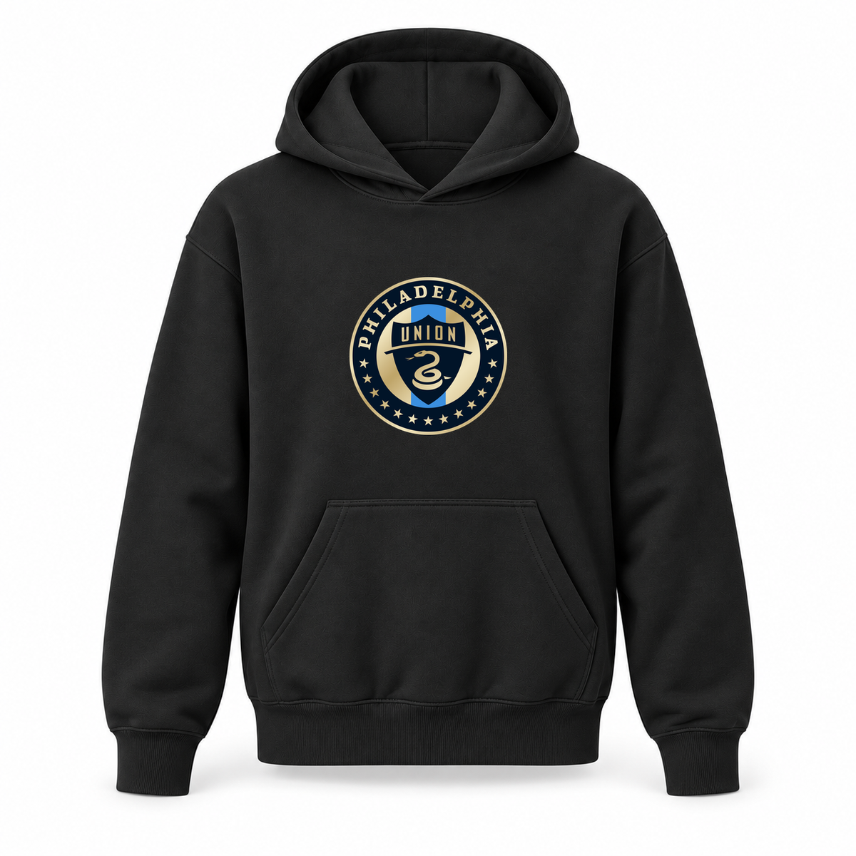 Youth Kids Philadelphia Union FC Pullover Hoodie | Color: Black | Refreshed youth hoodie, original Drive artwork