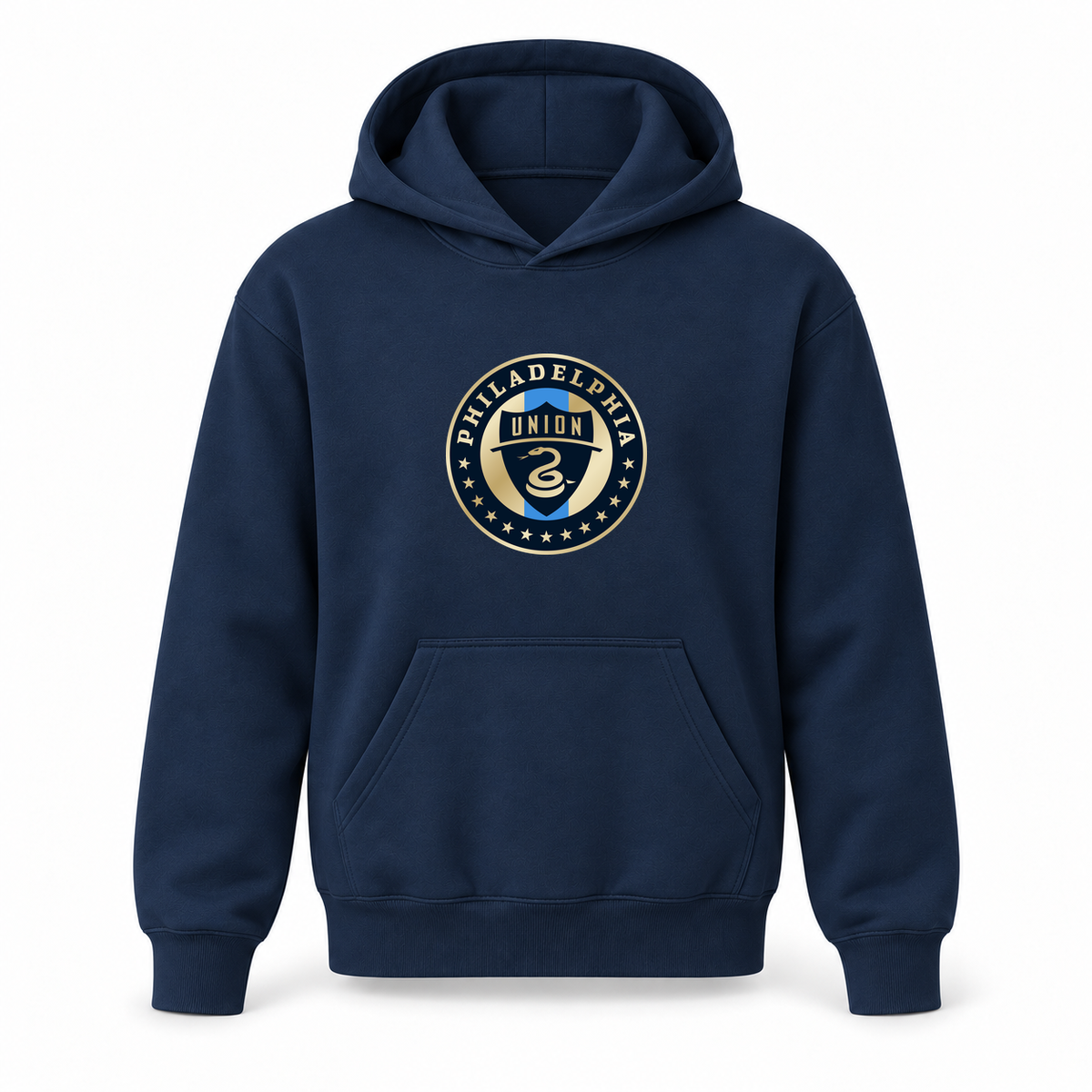 Youth Kids Philadelphia Union FC Pullover Hoodie | Color: Navy | Refreshed youth hoodie, original Drive artwork