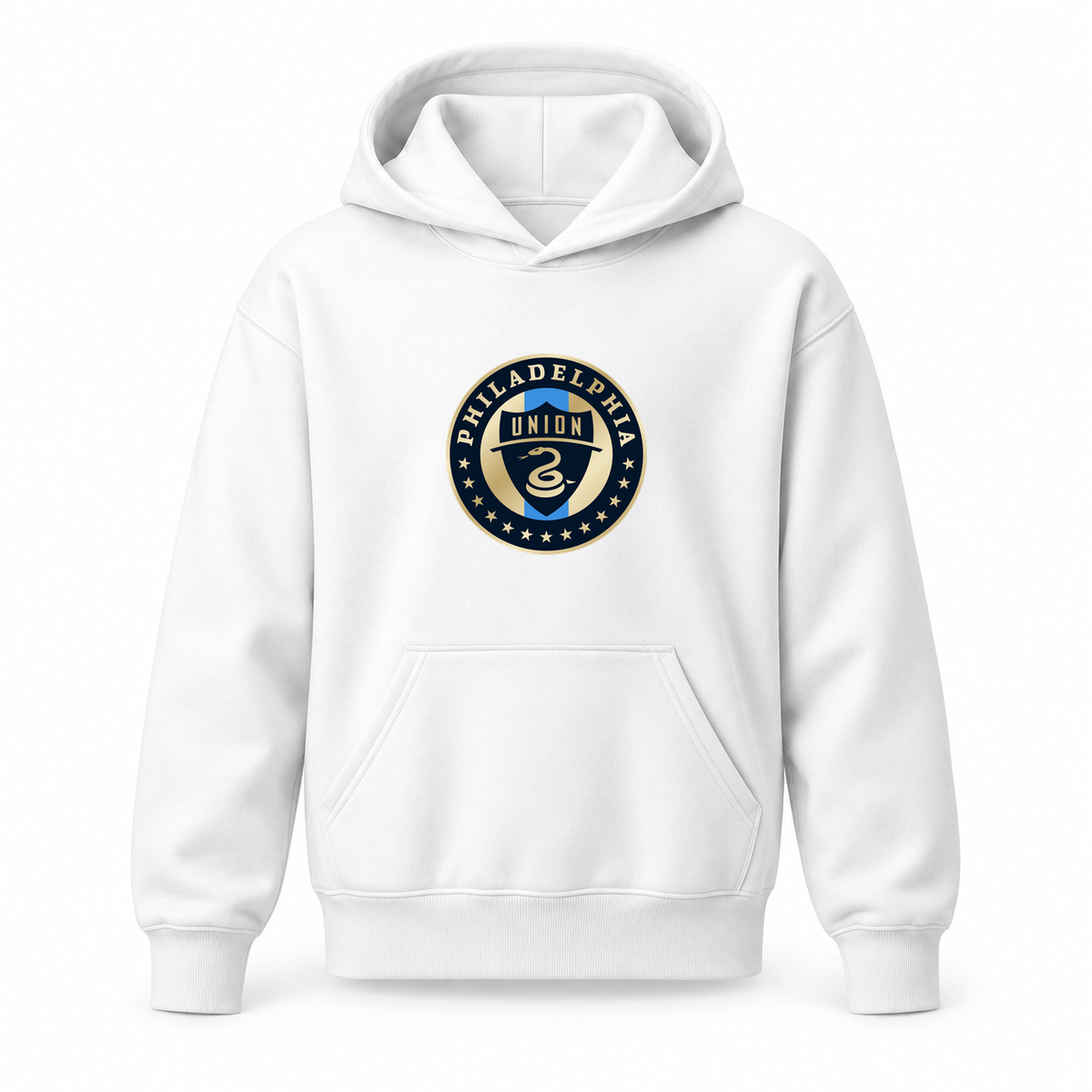 Youth Kids Philadelphia Union FC Pullover Hoodie | Color: White | Refreshed youth hoodie, original Drive artwork