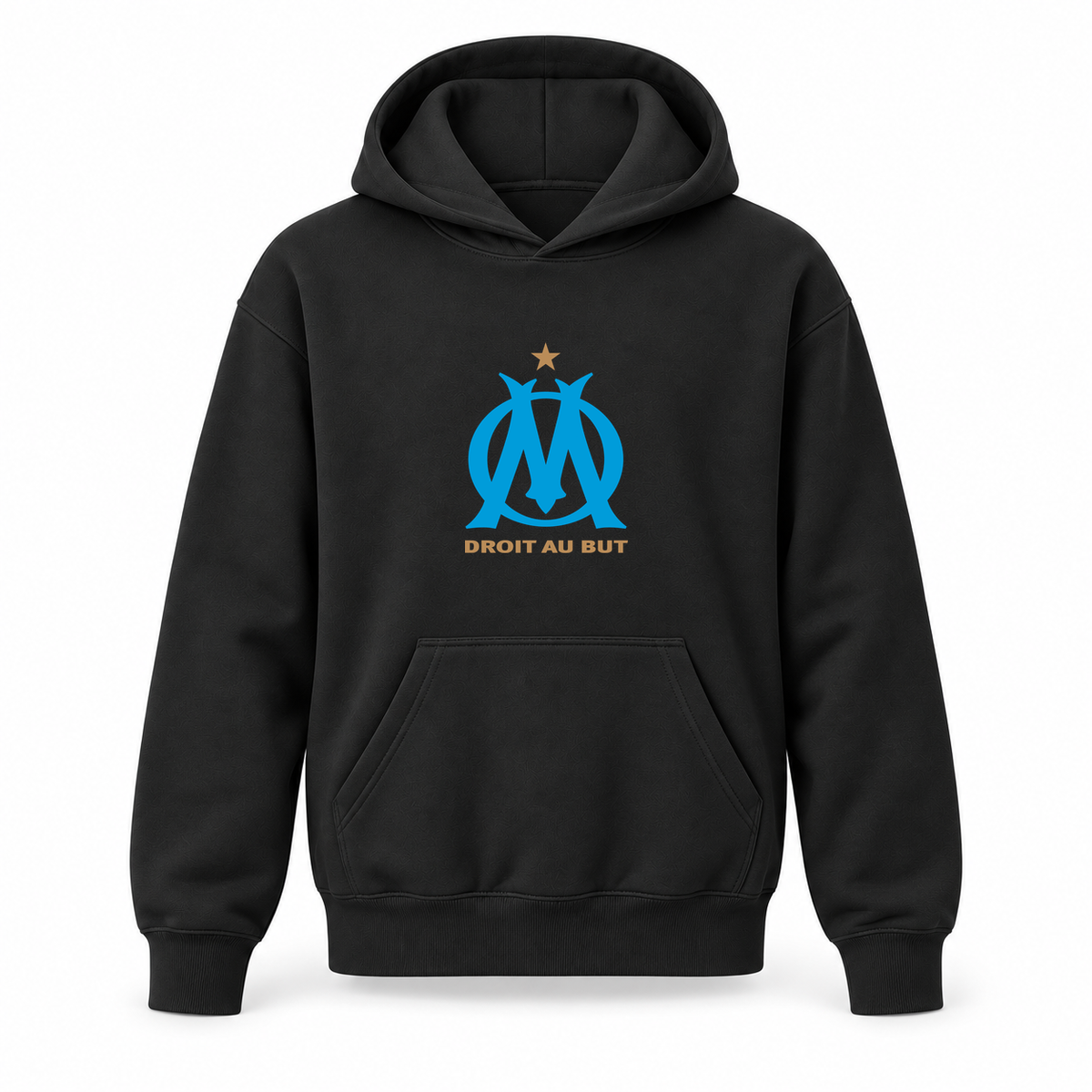 Youth Kids Olympique de Marseille FC Pullover Hoodie | Color: Black | Refreshed youth hoodie, original Drive artwork