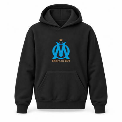 Youth Kids Olympique de Marseille FC Pullover Hoodie | Color: Black | Refreshed youth hoodie, original Drive artwork