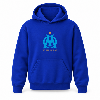 Youth Kids Olympique de Marseille FC Pullover Hoodie | Color: Blue | Refreshed youth hoodie, original Drive artwork