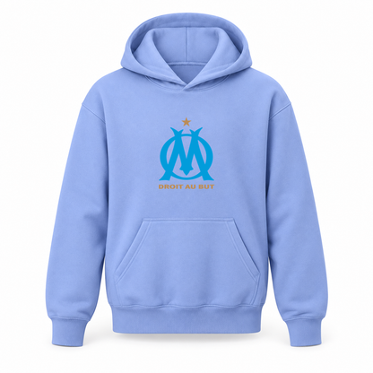 Youth Kids Olympique de Marseille FC Pullover Hoodie | Color: Turquoise | Refreshed youth hoodie, original Drive artwork