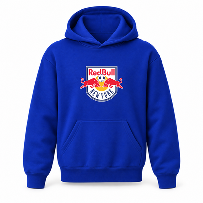 Youth Kids New York Red Bulls FC Pullover Hoodie | Color: Blue | Refreshed youth hoodie, original Drive artwork