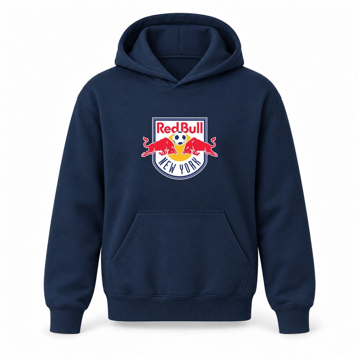 Youth Kids New York Red Bulls FC Pullover Hoodie | Color: Navy | Refreshed youth hoodie, original Drive artwork