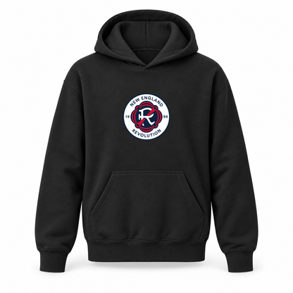 Youth Kids New England Revolution FC Pullover Hoodie | Color: Black | Refreshed youth hoodie, original Drive artwork