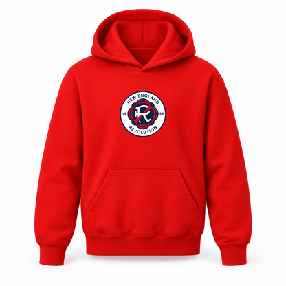 Youth Kids New England Revolution FC Pullover Hoodie | Color: Red | Refreshed youth hoodie, original Drive artwork