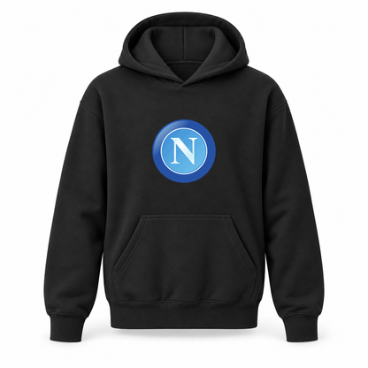 Youth Kids Napoli FC Pullover Hoodie | Color: Black | Refreshed youth hoodie, original Drive artwork