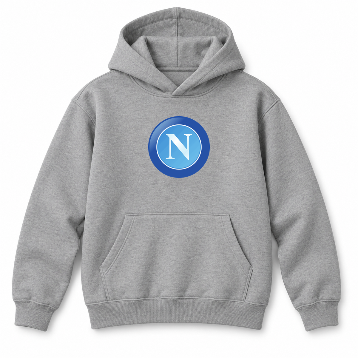 Youth Kids Napoli FC Pullover Hoodie | Color: Grey | Refreshed youth hoodie, original Drive artwork