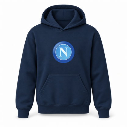 Youth Kids Napoli FC Pullover Hoodie | Color: Navy | Refreshed youth hoodie, original Drive artwork