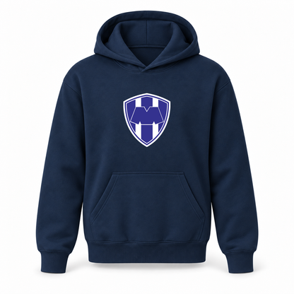 Youth Kids Monterrey FC Pullover Hoodie | Color: Navy | Refreshed youth hoodie, original Drive artwork
