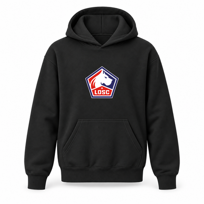 Youth Kids Lille Olympique FC Pullover Hoodie | Color: Black | Refreshed youth hoodie, original Drive artwork