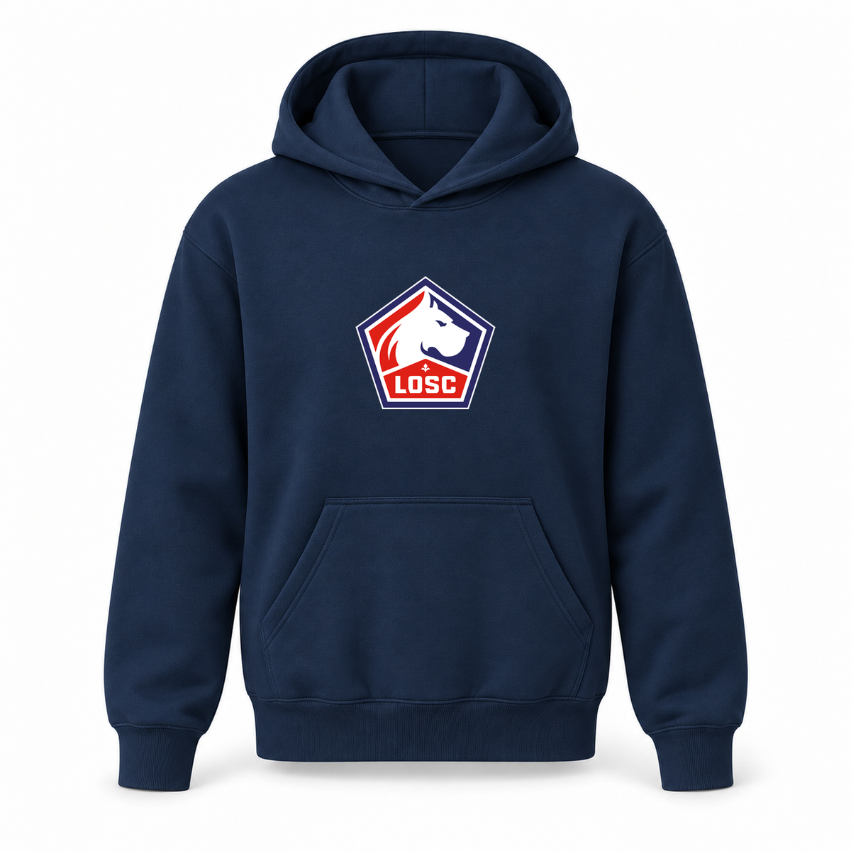 Youth Kids Lille Olympique FC Pullover Hoodie | Color: Navy | Refreshed youth hoodie, original Drive artwork