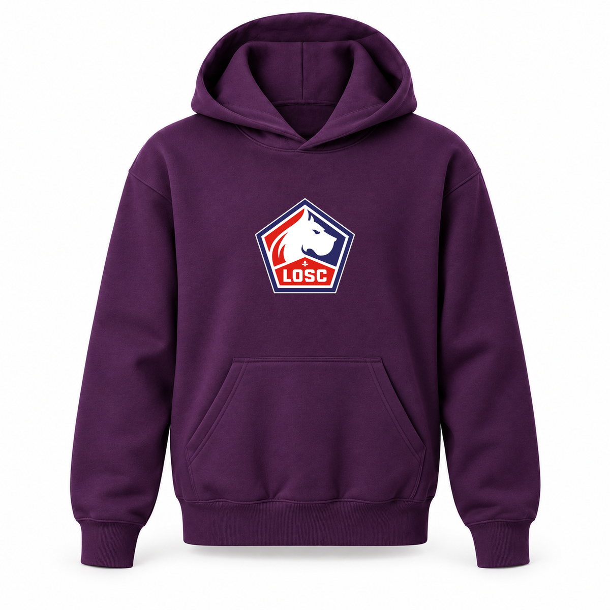 Youth Kids Lille Olympique FC Pullover Hoodie | Color: Purple | Refreshed youth hoodie, original Drive artwork