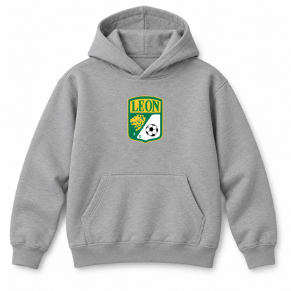 Youth Kids Leon FC Pullover Hoodie | Color: Grey | Refreshed youth hoodie, original Drive artwork