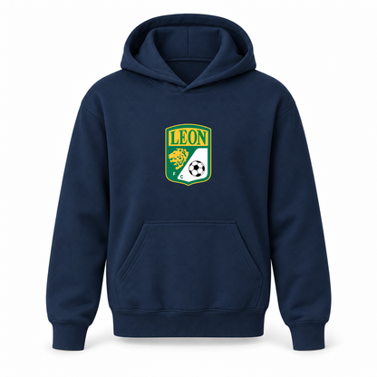 Youth Kids Leon FC Pullover Hoodie | Color: Navy | Refreshed youth hoodie, original Drive artwork