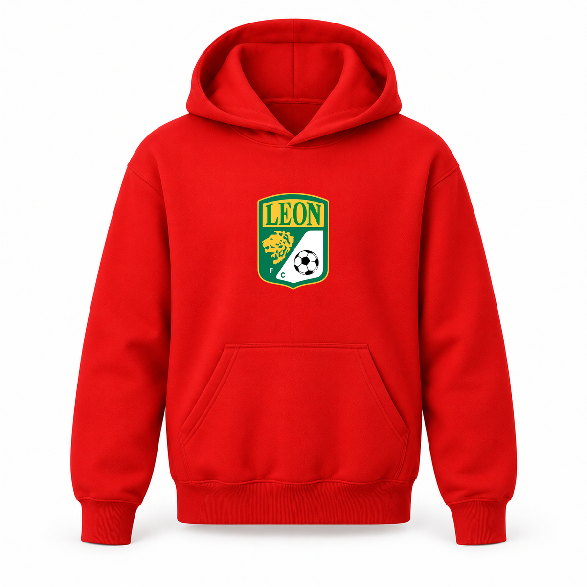 Youth Kids Leon FC Pullover Hoodie | Color: Red | Refreshed youth hoodie, original Drive artwork