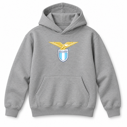 Youth Kids Lazio FC Pullover Hoodie | Color: Grey | Refreshed youth hoodie, original Drive artwork