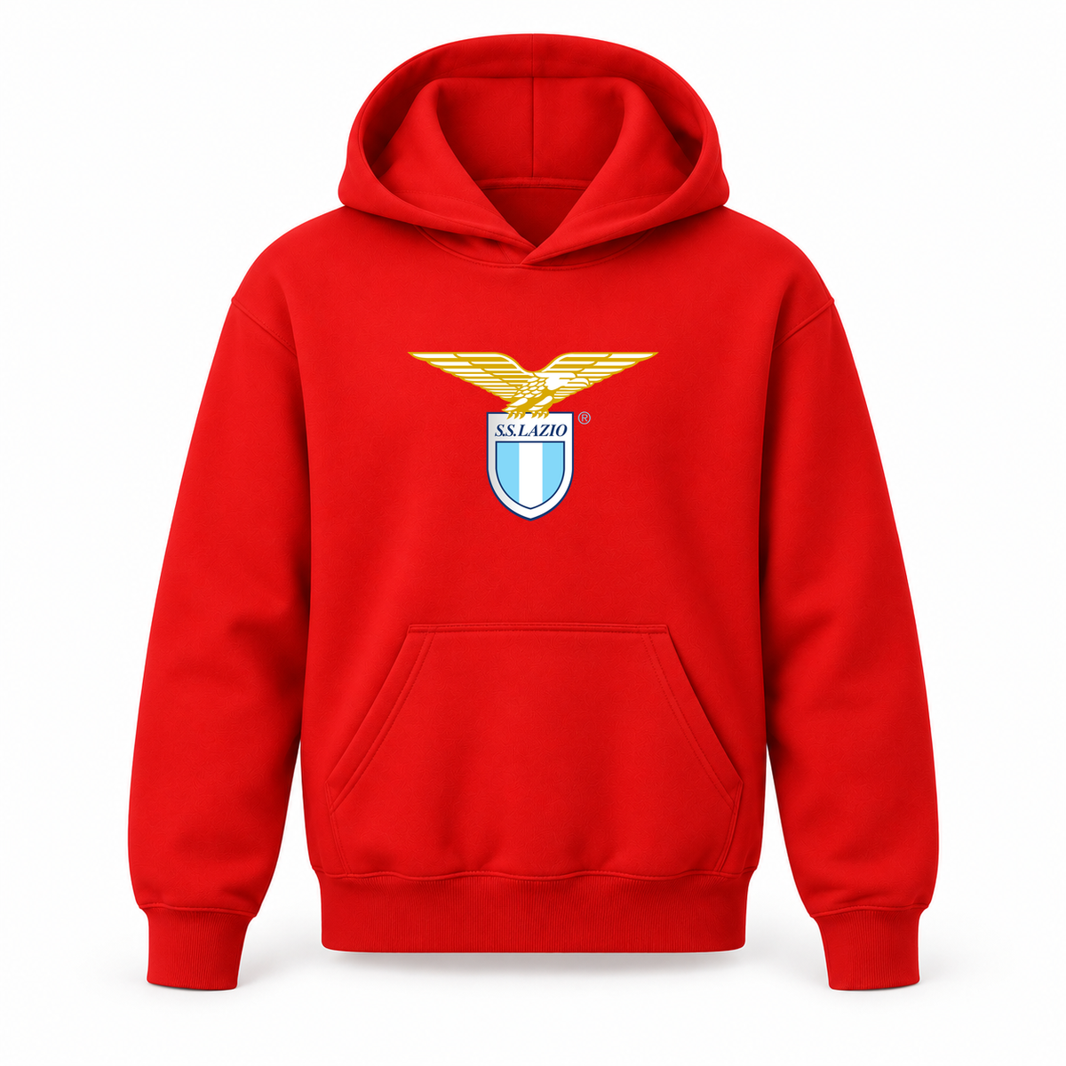 Youth Kids Lazio FC Pullover Hoodie | Color: Red | Refreshed youth hoodie, original Drive artwork