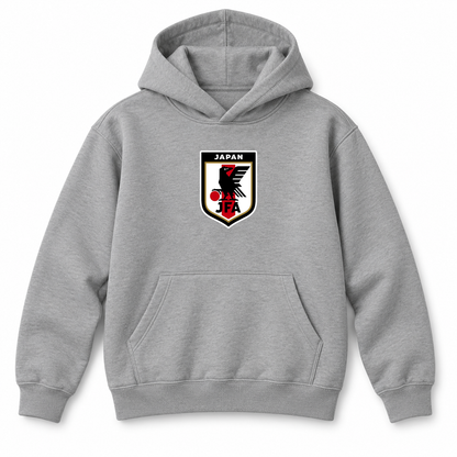 Youth Kids Japan National Soccer Team Pullover Hoodie | Color: Grey | Refreshed youth hoodie, original Drive artwork