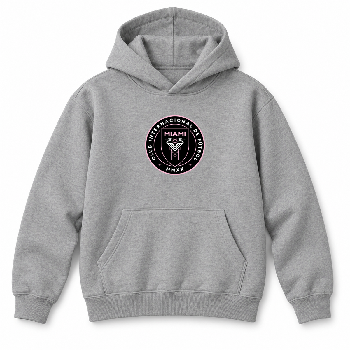 Youth Kids Inter Miami FC Pullover Hoodie | Color: Grey | Refreshed youth hoodie, original Drive artwork