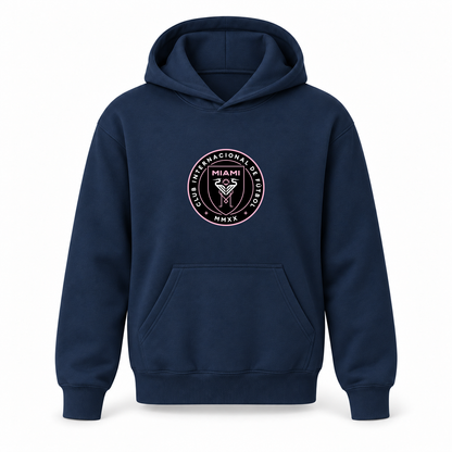Youth Kids Inter Miami FC Pullover Hoodie | Color: Navy | Refreshed youth hoodie, original Drive artwork