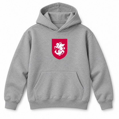 Youth Kids Georgia National Soccer Team Pullover Hoodie | Color: Grey | Refreshed youth hoodie, original Drive artwork