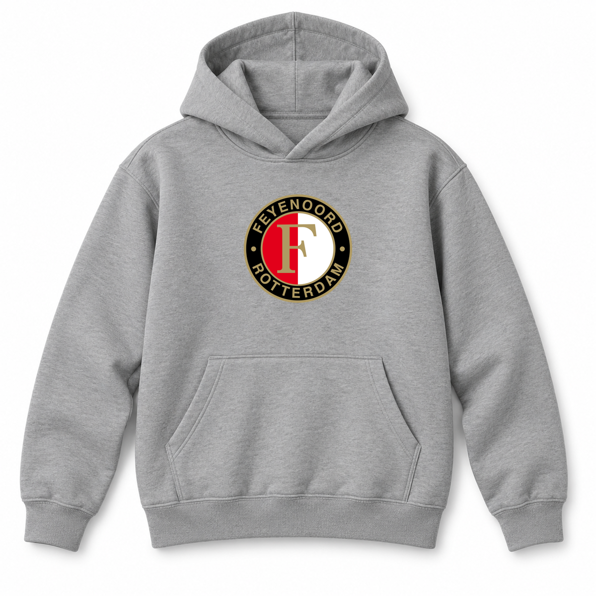 Youth Kids Feyenoord FC Pullover Hoodie | Color: Grey | Refreshed youth hoodie, original Drive artwork