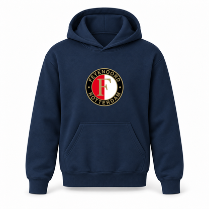 Youth Kids Feyenoord FC Pullover Hoodie | Color: Navy | Refreshed youth hoodie, original Drive artwork