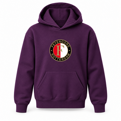 Youth Kids Feyenoord FC Pullover Hoodie | Color: Purple | Refreshed youth hoodie, original Drive artwork