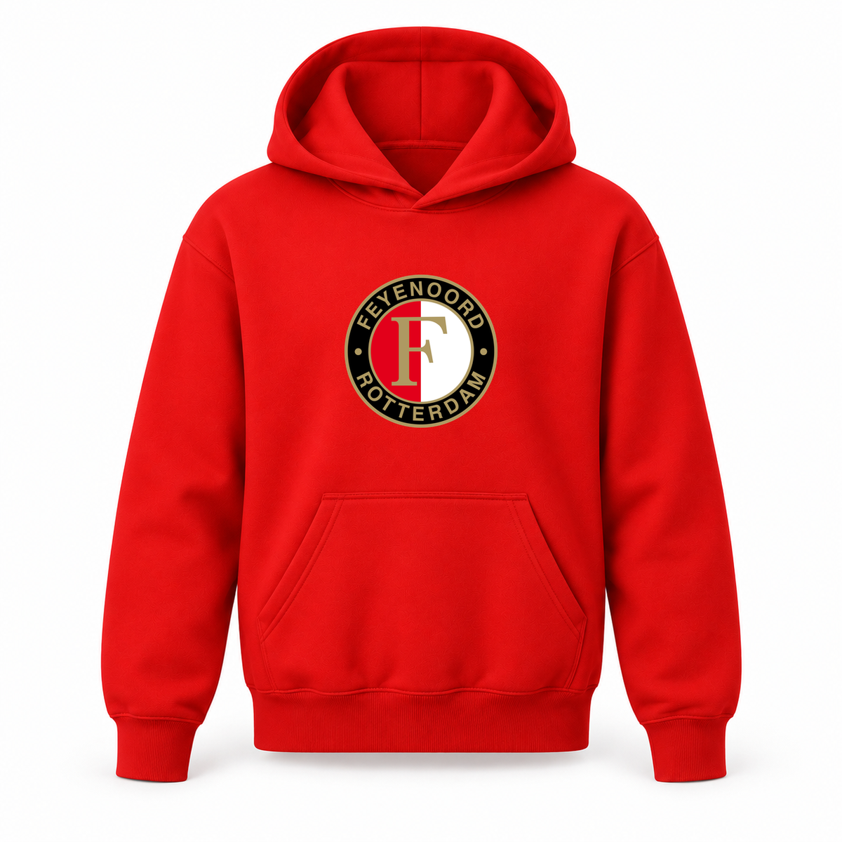 Youth Kids Feyenoord FC Pullover Hoodie | Color: Red | Refreshed youth hoodie, original Drive artwork