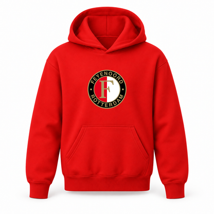 Youth Kids Feyenoord FC Pullover Hoodie | Color: Red | Refreshed youth hoodie, original Drive artwork
