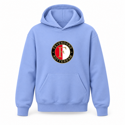 Youth Kids Feyenoord FC Pullover Hoodie | Color: Turquoise | Refreshed youth hoodie, original Drive artwork