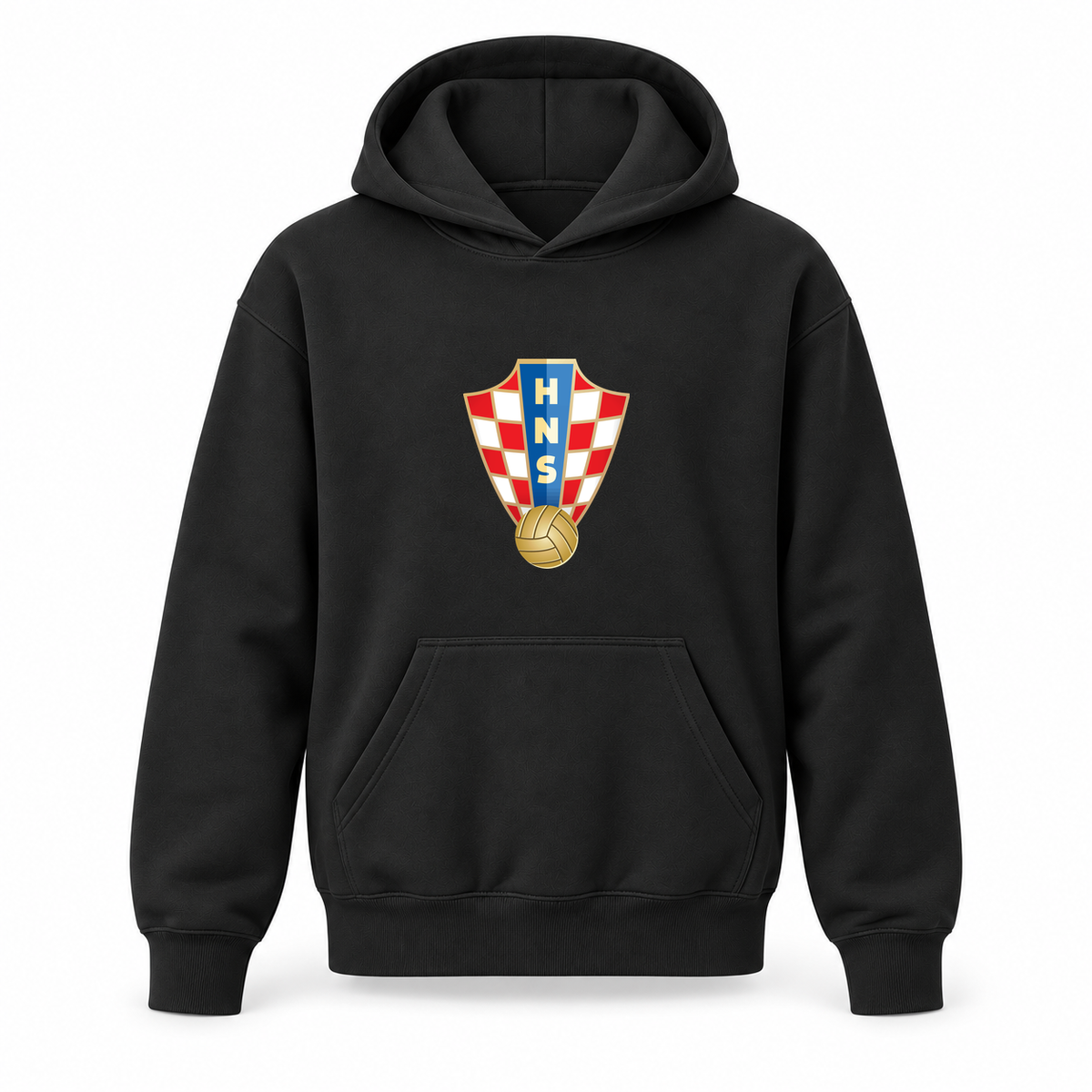 Youth Kids Croatia National Soccer Team Pullover Hoodie | Color: Black | Refreshed youth hoodie, original Drive artwork