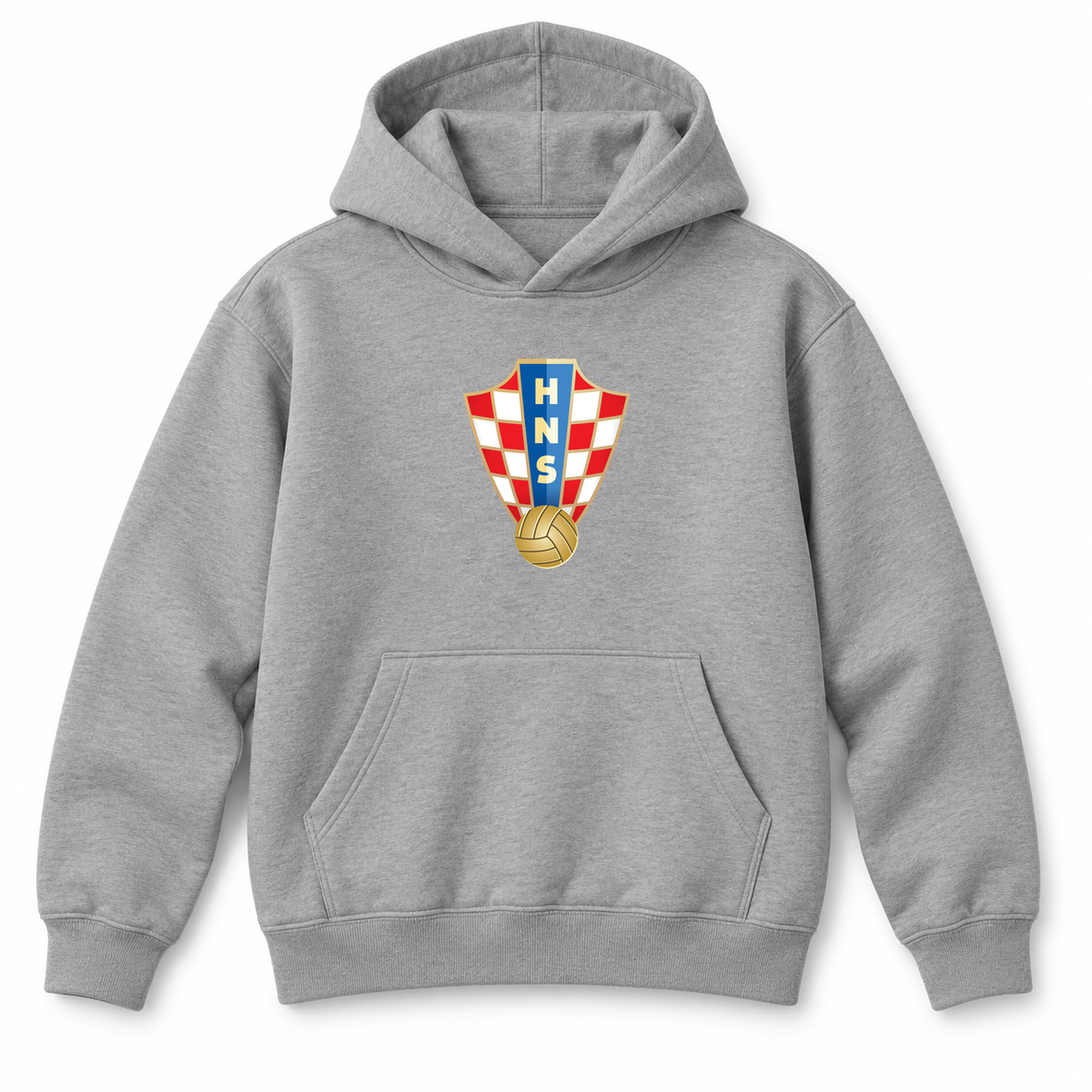 Youth Kids Croatia National Soccer Team Pullover Hoodie | Color: Grey | Refreshed youth hoodie, original Drive artwork