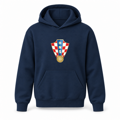 Youth Kids Croatia National Soccer Team Pullover Hoodie | Color: Navy | Refreshed youth hoodie, original Drive artwork