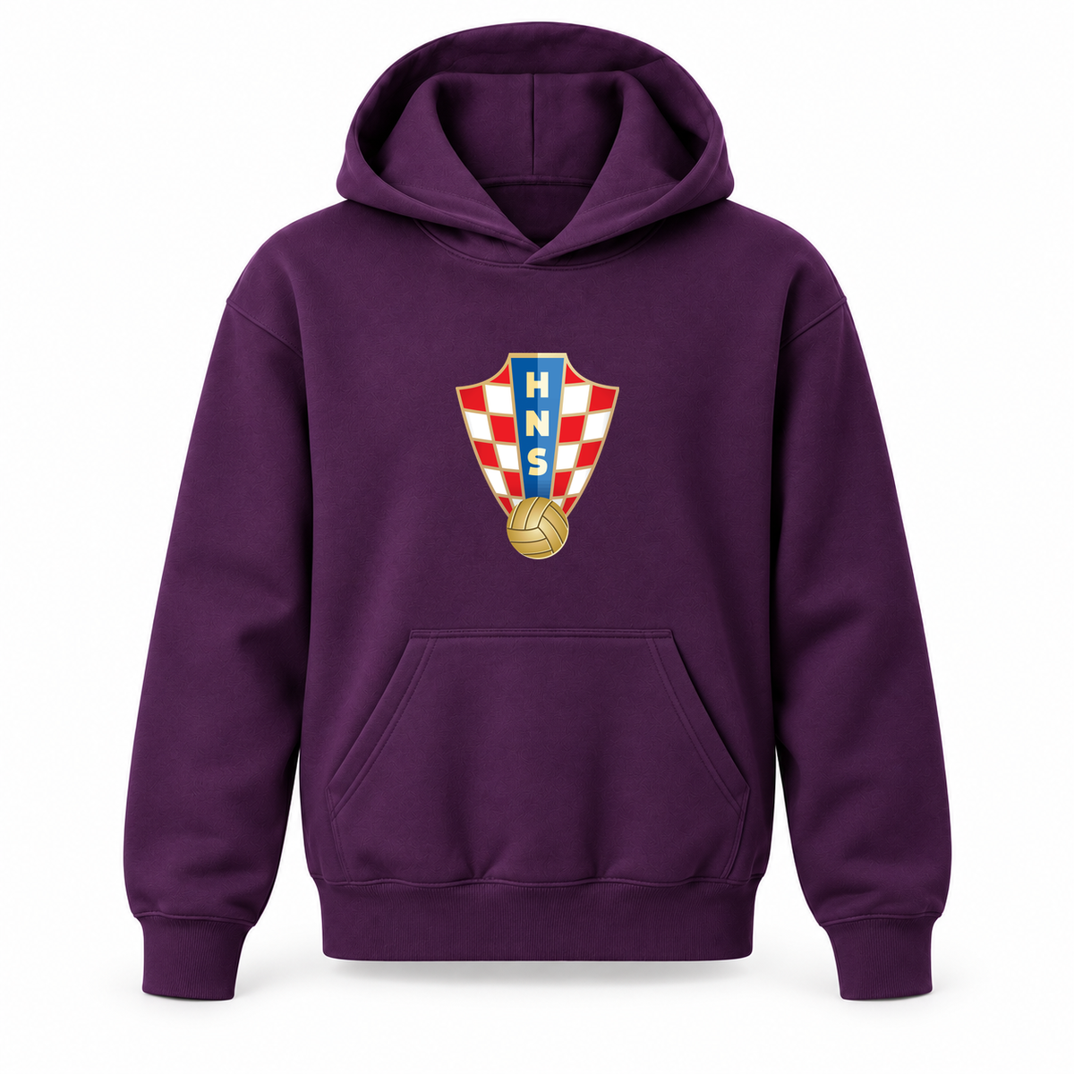 Youth Kids Croatia National Soccer Team Pullover Hoodie | Color: Purple | Refreshed youth hoodie, original Drive artwork