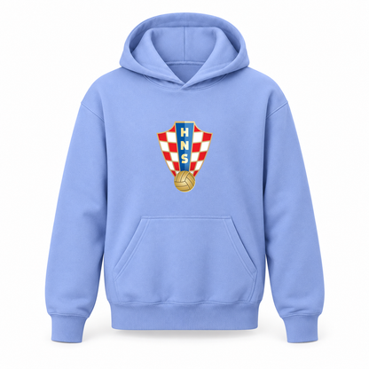 Youth Kids Croatia National Soccer Team Pullover Hoodie | Color: Turquoise | Refreshed youth hoodie, original Drive artwork