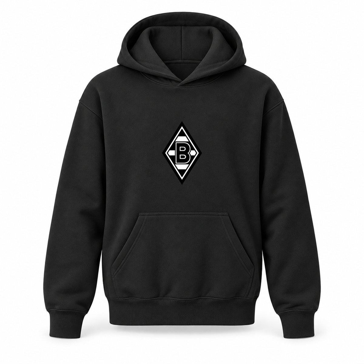 Youth Kids Borussia Monchengladbach FC Pullover Hoodie | Color: Black | Refreshed youth hoodie, original Drive artwork